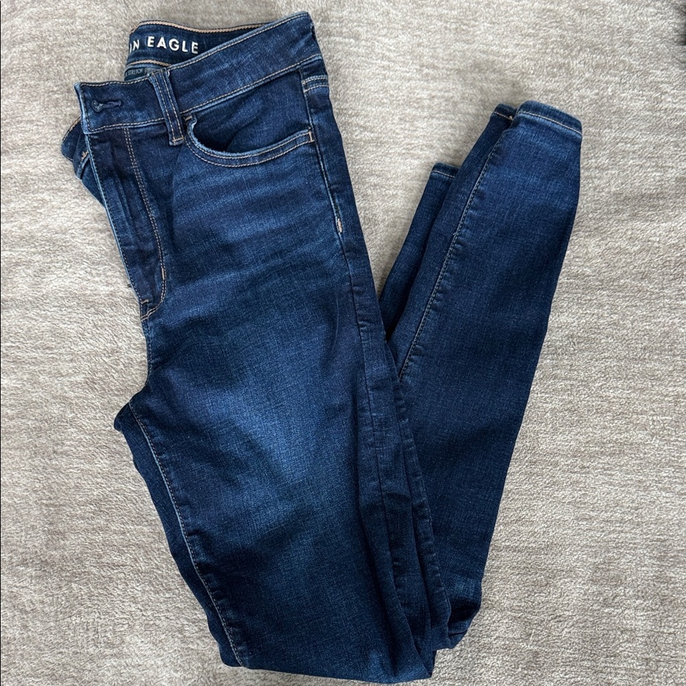 American Eagle Outfitters Women's Dark Blue Skinny Jeans